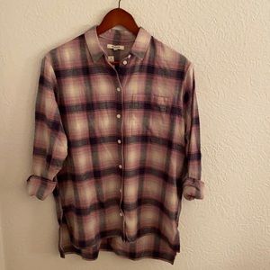 NWT Madewell Flannel Boyfriend shirt Plaid S